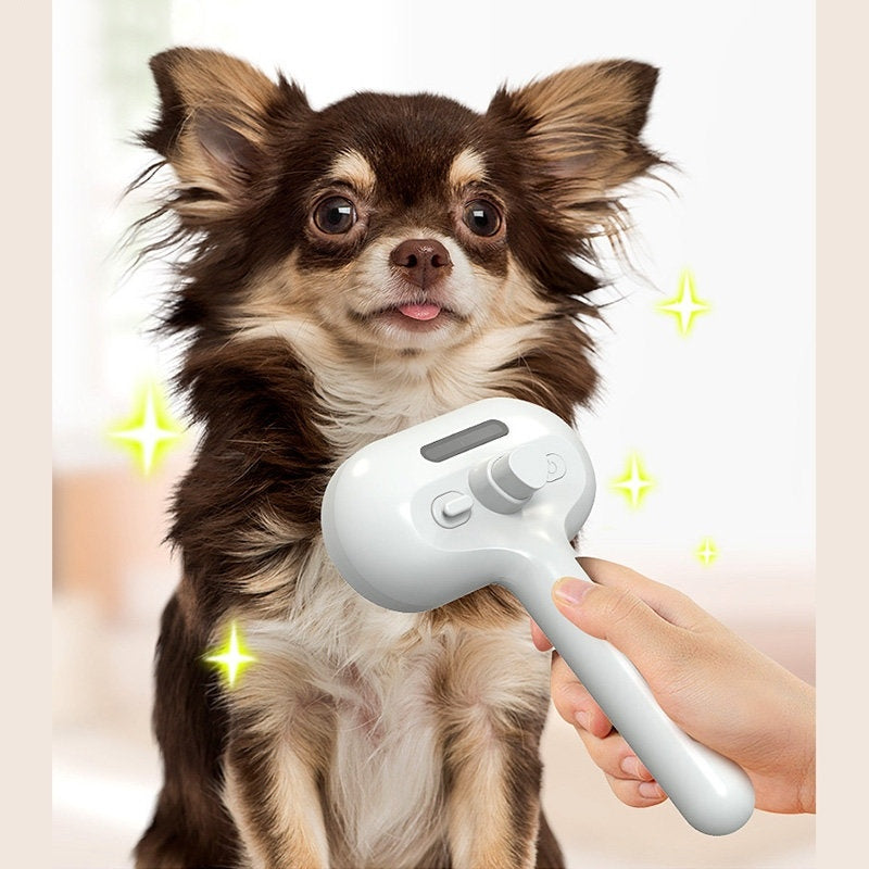 MistGroom Self-Cleaning Pet Comb: Hair Remover Brush with Built-In Humidifier for Dogs