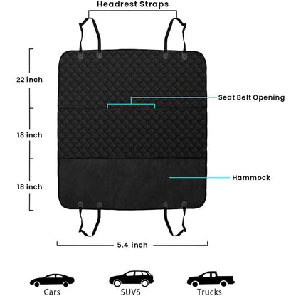 Luxury Waterproof Car Seat Cover: Rear Back Bench Protector for Pet Travel