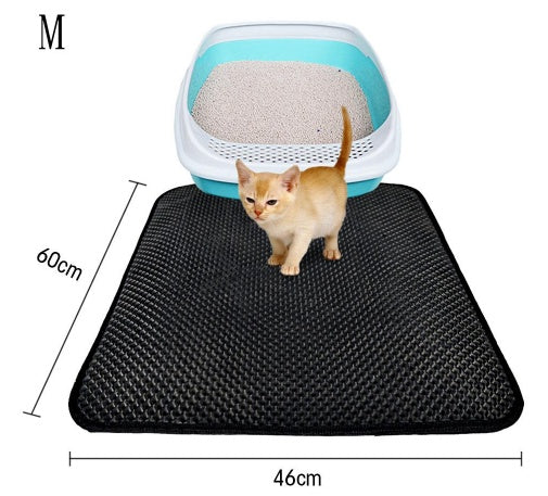 DoubleLayer Litter Mat: Trapping Cat Litter Box Mat for Clean Home