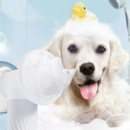 AutoFoam Pet Bath Brush: Electric Grooming and Massage Brush with Soap Dispenser