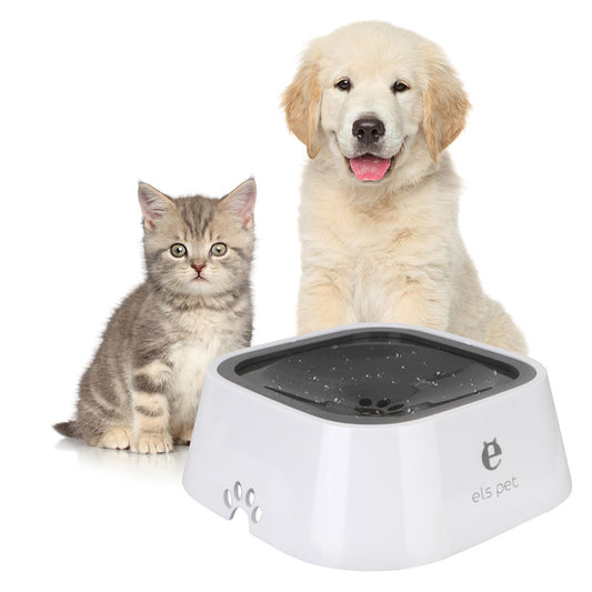 Anti-Overflow Floating Pet Water Bowl: 1.5L Slow Water Feeder for Cats & Dogs