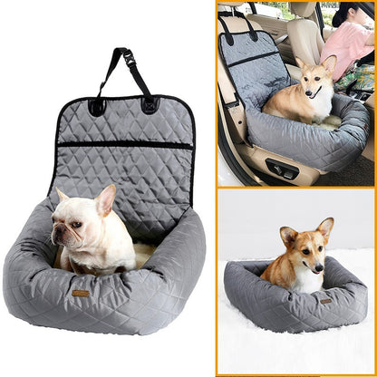 2-in-1 Pet Dog Carrier & Car Seat Pad: Multi-Purpose Folding Pet Bed & Car Mattress