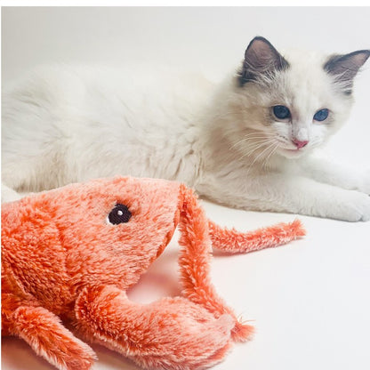 JumpingShrimp Electric Cat Toy: USB Charging, Realistic Lobster Plush