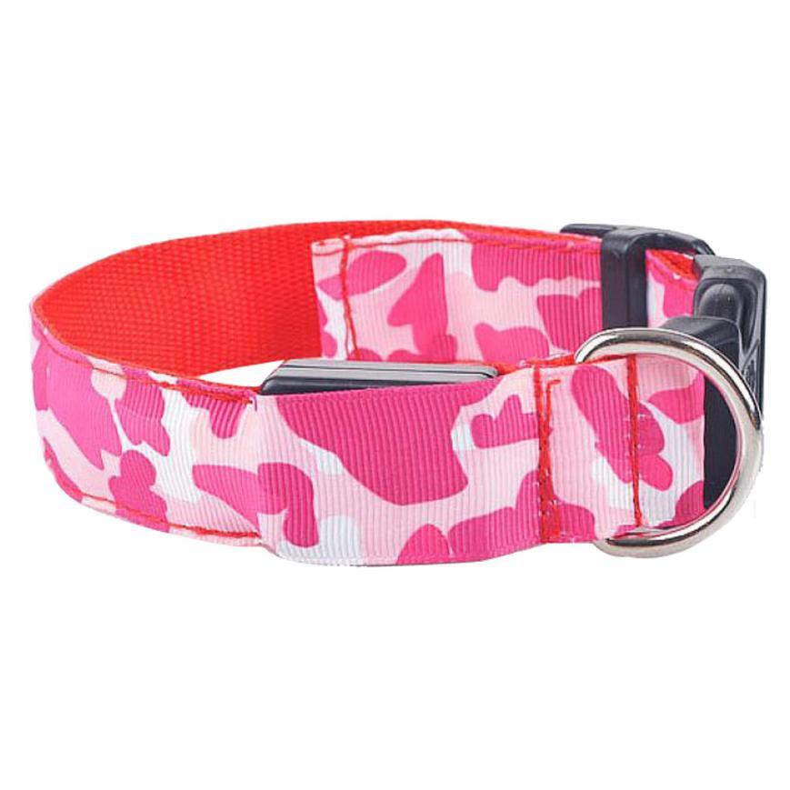 Luminous Camouflage Dog Collar: Glow-in-the-Dark Pet Safety Collar