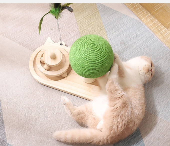 ClawPlay Cat Tree: Double Sisal Ball Scratching Post