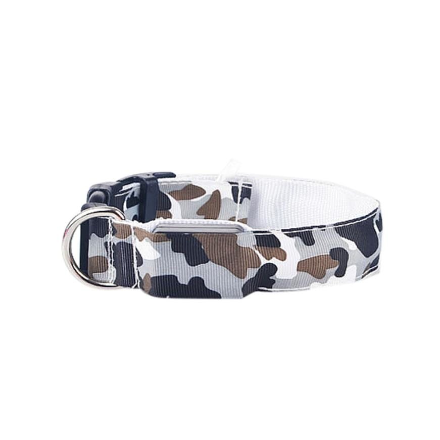 Luminous Camouflage Dog Collar: Glow-in-the-Dark Pet Safety Collar