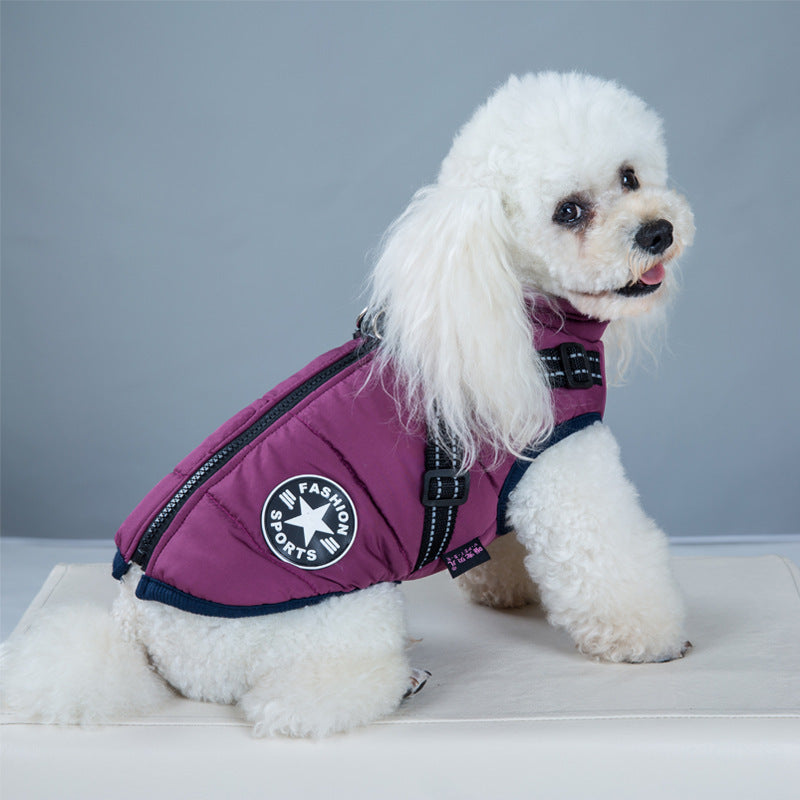 Waterproof Winter Dog Coat with Harness: Warm Jacket for Small to Large Dogs