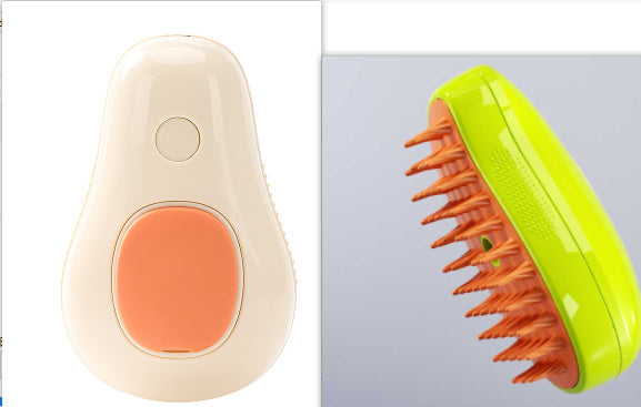 SteamGroom Avocado Brush: Electric Self-Cleaning Grooming Comb for Dogs & Cats