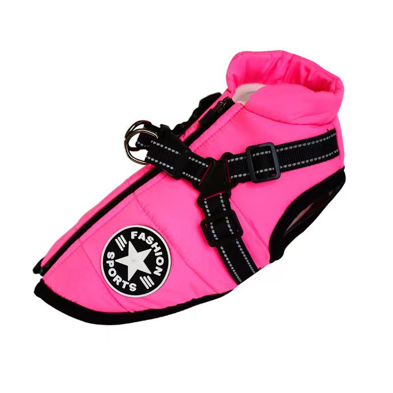 Waterproof Winter Dog Coat with Harness: Warm Jacket for Small to Large Dogs