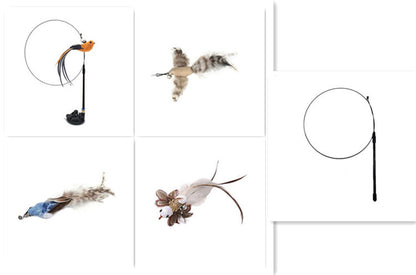 FeatherPlay Cat Stick: Long Rod with Steel Wire Feather for Interactive Fun