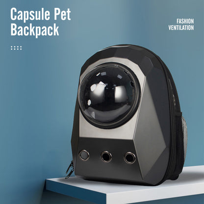 SpaceCapsule Pet Carrier: Breathable Backpack for Cats & Small Dogs