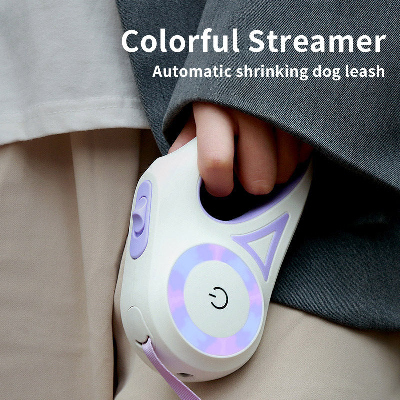 LED Retractable Dog Leash with Collar: Automatic Lock & Unlock for Small and Medium Pets