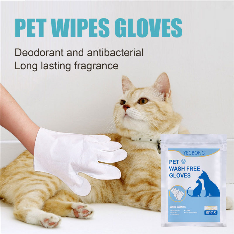 No-Bath Pet Cleaning Gloves: Non-Woven Disposable Grooming Gloves for Cats & Dogs