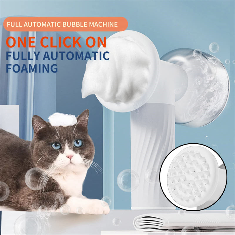 AutoFoam Pet Bath Brush: Electric Grooming and Massage Brush with Soap Dispenser