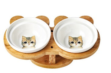 ElegantCeramic Pet Bowl: Stylish Feeding Dish for Cats & Dogs