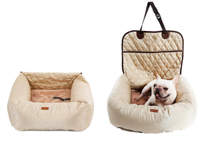 2-in-1 Pet Dog Carrier & Car Seat Pad: Multi-Purpose Folding Pet Bed & Car Mattress