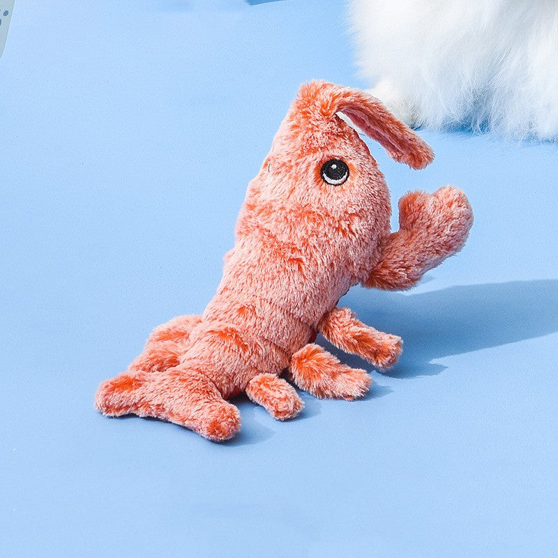 JumpingShrimp Electric Cat Toy: USB Charging, Realistic Lobster Plush