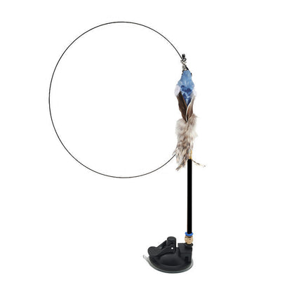 FeatherPlay Cat Stick: Long Rod with Steel Wire Feather for Interactive Fun