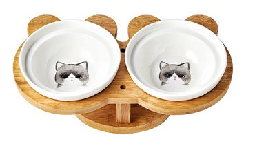 ElegantCeramic Pet Bowl: Stylish Feeding Dish for Cats & Dogs