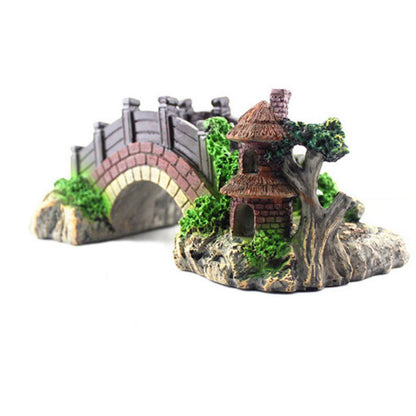 Resin Arch Bridge Aquarium Decoration: Retro Fish Tank Ornament