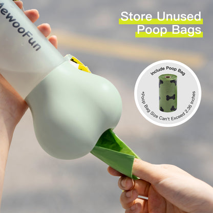 Mewoofun 2-in-1 Portable Dog Water Bottle & Feeder: Leak-Proof Travel Bottle with Poop Bag