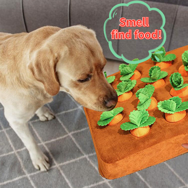 Carrot Plush Chew Toy: Durable Snuffle Mat for Dogs & Cats