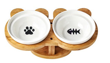 ElegantCeramic Pet Bowl: Stylish Feeding Dish for Cats & Dogs