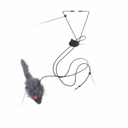 Telescopic Mouse Toy: Hanging Door Interactive Play for Cats