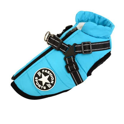 Waterproof Winter Dog Coat with Harness: Warm Jacket for Small to Large Dogs